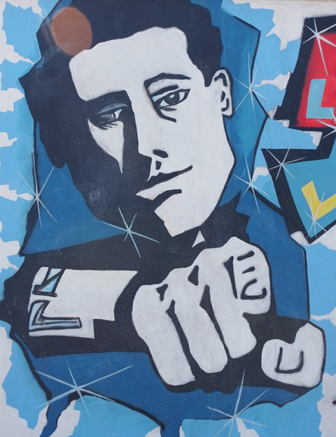 part of a mural on Berlin Wall, Eastside gallery