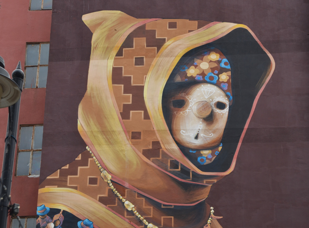 head of boy in mural