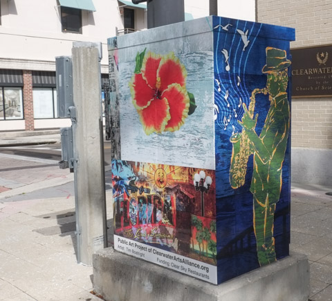 paintings on sidewalk box