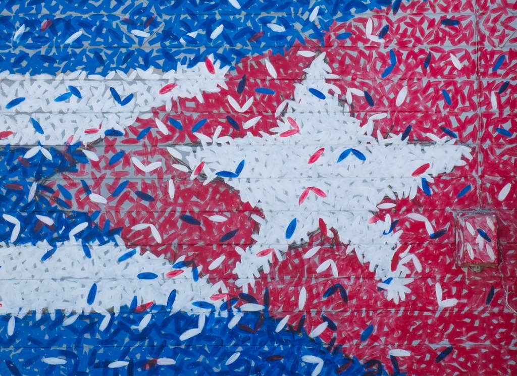 part of a mural, star from cuban flag